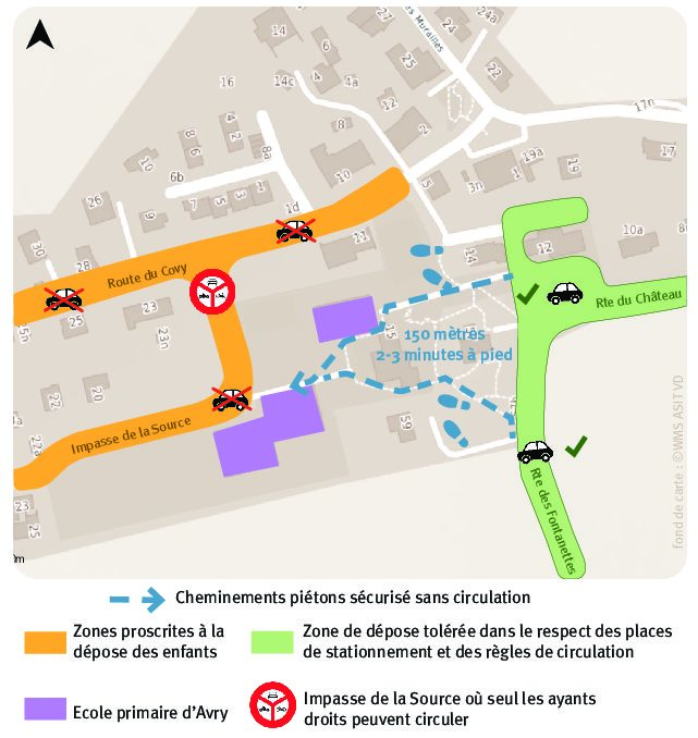 Actions de sensibilisation auprès des parents qui déposent leurs enfants en voiture à l’école