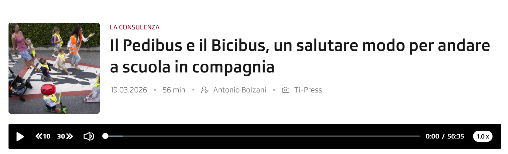 Il Pedibus su RSI:
